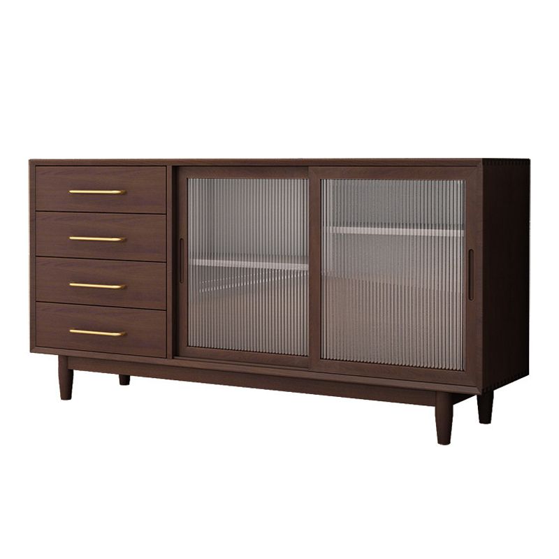 Two Doors Four Drawers Sideboard Brown 32-inch Height Buffet Table for Living Room Clearhalo 'buffet_sideboard' 'Buffets & Sideboards' 'furn' 'furn_buffet_sideboard' 'Furniture' 'Kitchen & Dining Furniture' 1200x1200_1c725f03-5151-4c48-8122-a0cfe07bfbf4