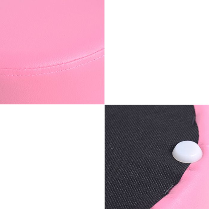 Pink Water Resistant Standard Round Solid Color PVC Modern Pouf