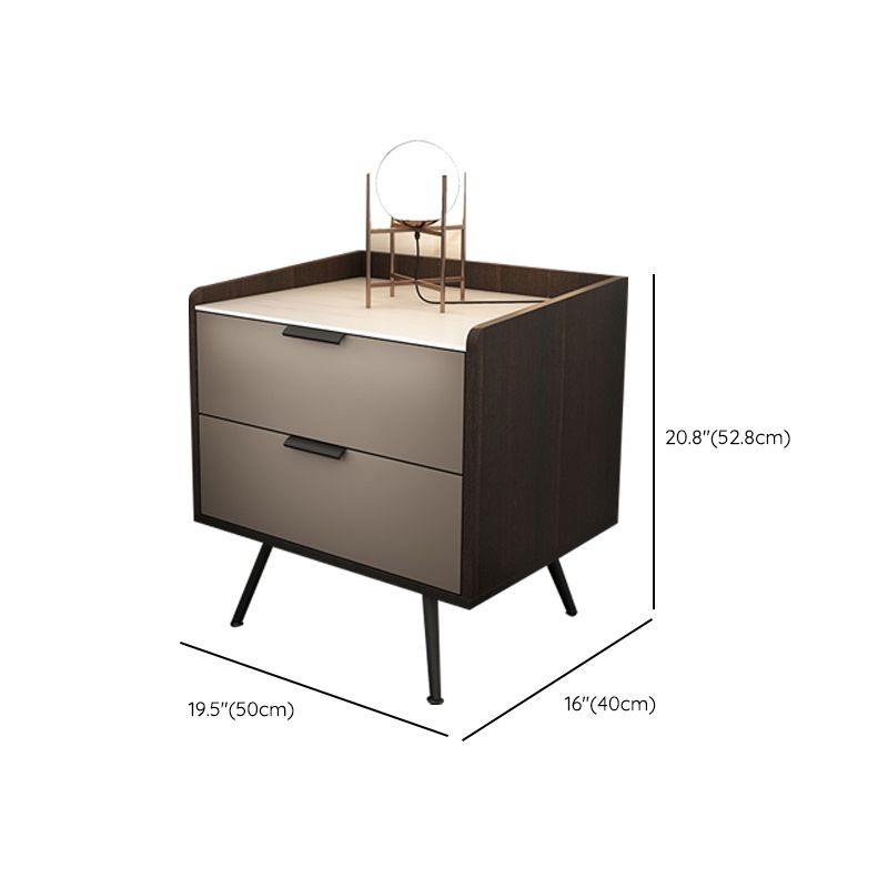 Comodino da letto in legno finto tavolo da notte contemporaneo con cassetti