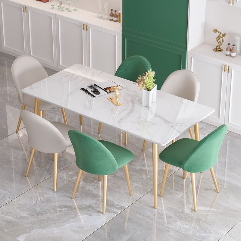 Glam 1/4/5/7 Pieces Dining Set Rectangle Stone Dining Table for Dining Room Clearhalo 'Dining Room Sets' 'Dining Tables & Seating' 'dining_room_set' 'furn' 'furn_dining_room_set' 'Furniture' 'furniture_dining_room_set' 'Kitchen & Dining Furniture' 1200x1200_1c75cab0-fcad-448e-8291-41151147a090