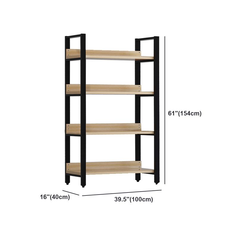 Vertical Industrial Etagere Bookshelf Steel Frame Solid Wood Shelf Bookshelf Clearhalo 'Bookcases' 'furn' 'furn_bookcases' 'Furniture' 'furniture_bookcases' 'kitchen' 'kitchen_bookcases' 'Living Room Furniture' 'Office Furniture' 1200x1200_1c7673d0-d3eb-4c39-9ec2-12051281ec36