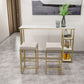 Glam Rectangle Indoor Bar Dining Table Iron Trestle Pedestal Bistro Table with Shelve Clearhalo 'Bar Furniture' 'Bar Tables' 'bar_tables' 'furn' 'furn_bar_tables' 'Furniture' 'furniture_bar_tables' 'Kitchen & Dining Furniture' 'kitchen&dining_furn' 'kitchen' 1200x1200_1c7879a8-13f7-4995-af9d-9da8dba79d45