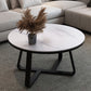 17"H Glam Coffee Table Slate Round Single Coffee Cocktail Table