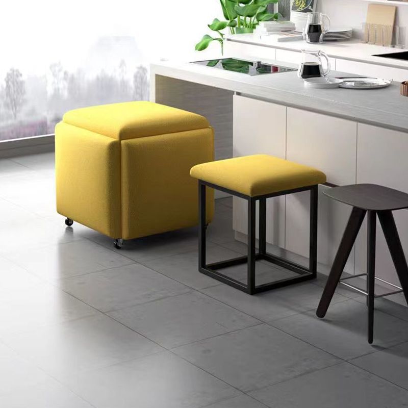 Modern Ottoman Velvet Upholstered Solid Color Square Ottoman with Bottom Rack Clearhalo 'furn' 'furn_ottomans_poufs' 'Furniture' 'Living Room Furniture' 'Ottomans & Poufs' 'ottomans_poufs' 1200x1200_1c7927e9-5ab2-4521-b4e3-97b565ed4f73