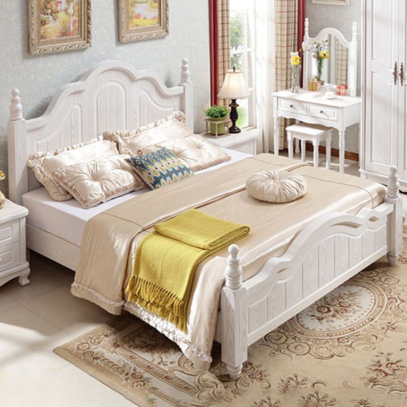 Farmo di letto vittoriano largo 84,65 pollici con testiera in legno con testiera