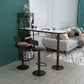 Modern Iron Bistro Table White Faux Marble Top Indoor Bar Dining Table with Wine Rack Clearhalo 'Bar Furniture' 'Bar Tables' 'bar_tables' 'furn' 'furn_bar_tables' 'Furniture' 'furniture_bar_tables' 'Kitchen & Dining Furniture' 1200x1200_1c7e28cb-ab6d-420c-a31c-0f49750d6387