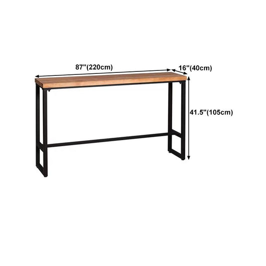 Solid Wood Bar Dining Table Industrial Bar Dining Table with Trestle Base Clearhalo 'Bar Furniture' 'Bar Tables' 'bar_tables' 'furn' 'furn_bar_tables' 'Furniture' 'furniture_bar_tables' 'Kitchen & Dining Furniture' 1200x1200_1c7ec1cf-6034-46d4-8b28-b18776a9cefd