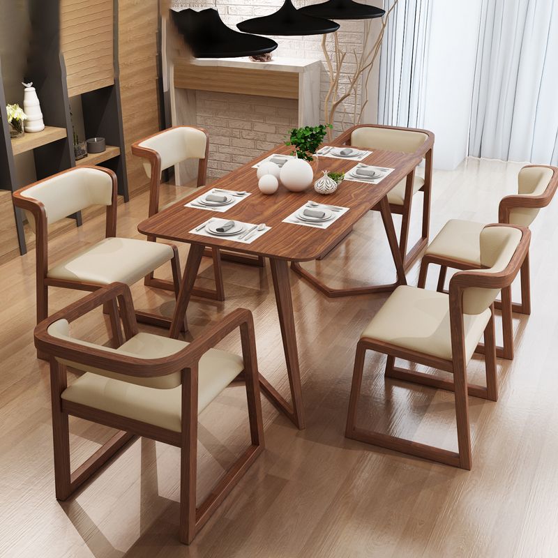 Modern Style Arm Dining Chairs Open Back Upholstered Armchairs with Wood Legs Clearhalo ' kitchen&dining_furn' 'Dining Chairs' 'Dining Tables & Seating' 'dining_chair' 'furn' 'furn_dining_chair' 'Furniture' 'furniture_dining_chair' 'Kitchen & Dining Furniture' 'kitchen' 1200x1200_1c7f0369-7d32-44a8-a491-aa2a13fc2277