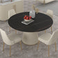 Modern Stone Top Dining Table Round Table with Wood Pedestal Base in White Clearhalo 'Dining Tables & Seating' 'Dining Tables' 'dining_table' 'furn' 'furn_dining_table' 'Furniture' 'furniture_dining_table' 'Kitchen & Dining Furniture' 'kitchen' 'kitchen_dining_table' 1200x1200_1c7f497e-07ad-4c6e-a05d-098ff8124476