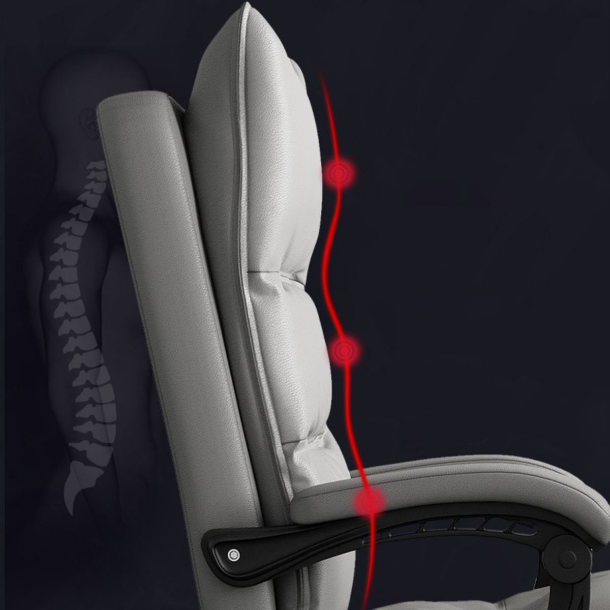 Silla de oficina de armas acolchada sin angustia silla de escritorio ergonómica con ruedas