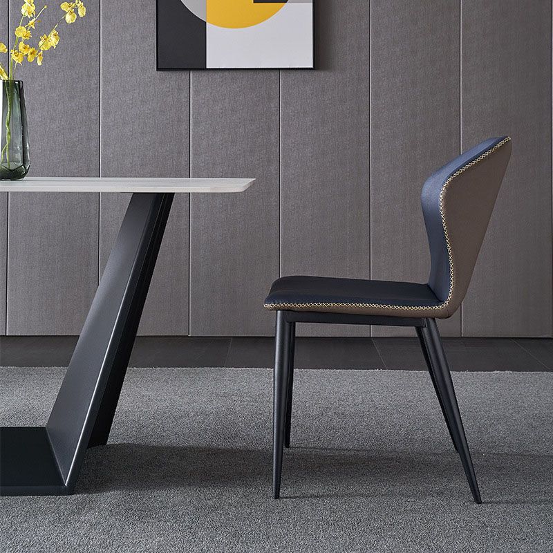 Wingback Parsons stoel stoel industriële stijl faux lederen eetkamerstoelen voor keuken