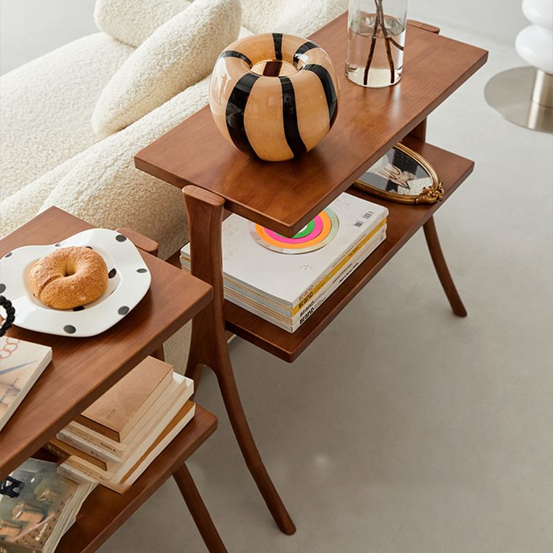 Tavolo ad angolo contemporaneo da 13 "tavolo laterale di accento rettangolare con conservazione