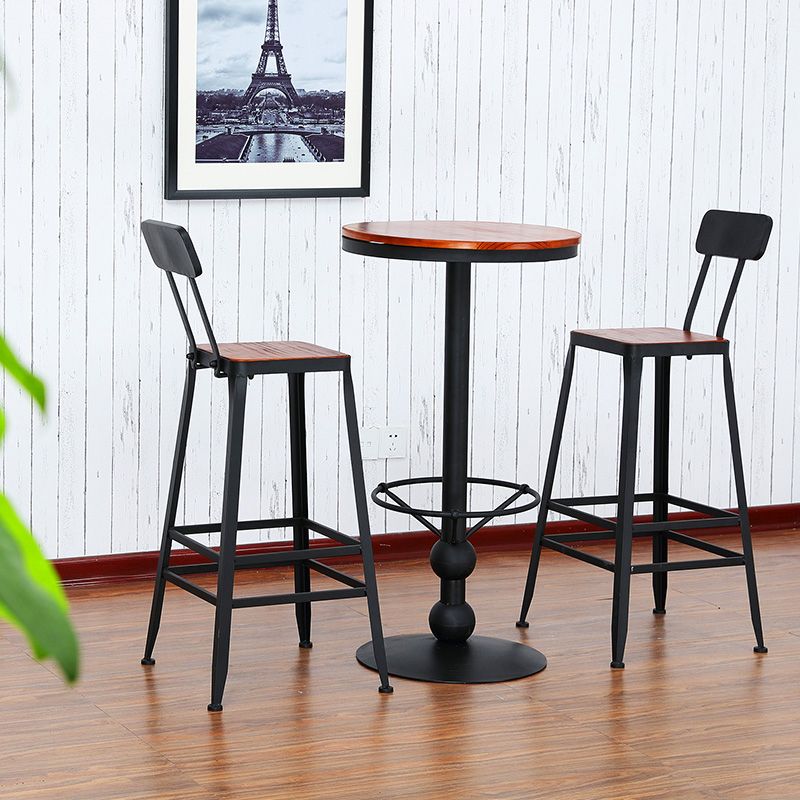 Industrial Style Home Furniture 1/3 Pcs Wood Round Table Set Clearhalo 'Bar Furniture' 'furn' 'furn_home_bar_bar_sets' 'Furniture' 'Home Bars & Bar Sets' 'home_bar_bar_sets' 'Kitchen & Dining Furniture' 1200x1200_1c823f33-ea05-45d6-b729-edea27824f8d
