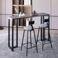 Contemporary Rectangle Bar Dining Table Stone Top and Iron Base  Bar Table