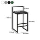 Modern Armless Backrest Counter Stool Iron Kitchen Bar Stool with  Cushion and Pedal