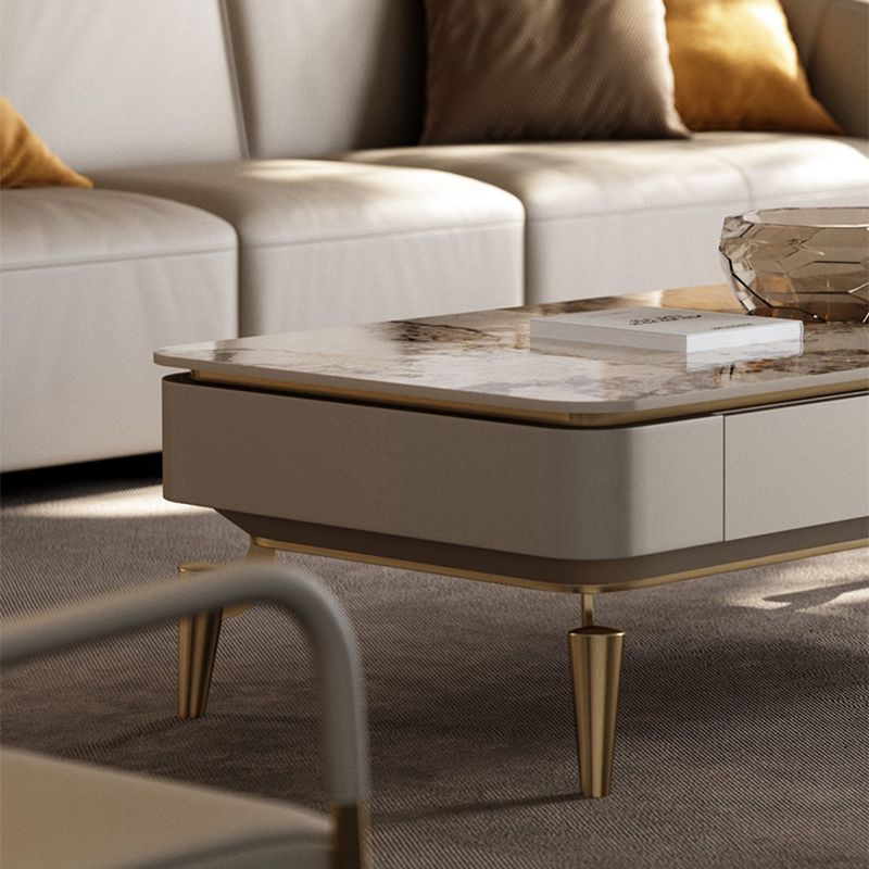 4 Legs Cocktail Table Modern Rectangle Single Coffee Table with 4 Drawers Clearhalo 'Coffee & Accent Tables' 'Coffee Tables' 'coffee_tables' 'furn' 'furn_coffee_tables' 'Furniture' 'Living Room Furniture' 1200x1200_1c84e2ad-aba0-418c-9e9c-21a94d2b6086