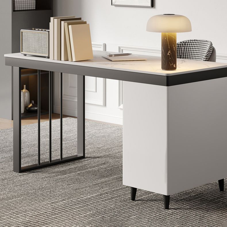 23 "Bureau d'écriture industriel de large bureau rectangulaire blanc