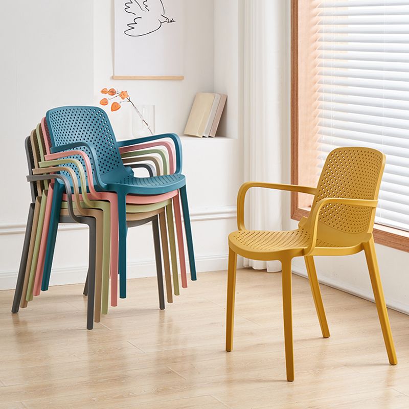 Plastica da pranzo in plastica sedia a braccio da pranzo moderno per sala da pranzo