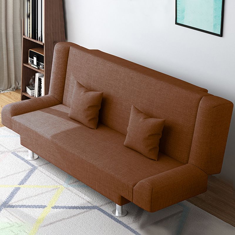 Modern Cotton Blend Round Arm Convertible Sofa Tight Back Foldable Sofa Bed Clearhalo 'furn' 'furn_sofas' 'Furniture' 'furniture_sofas' 'Living Room Furniture' 'Sofa' 'sofas' 1200x1200_1c87139b-1876-44df-9d72-5952ee504b72