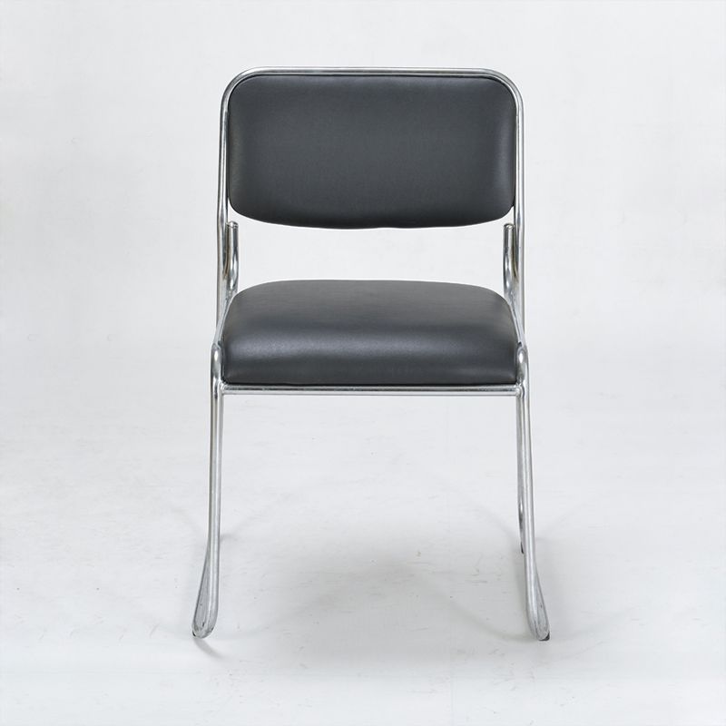 Moderne armlose gepolsterte Bürostuhl Schwarz Leather Management Conference Stuhl
