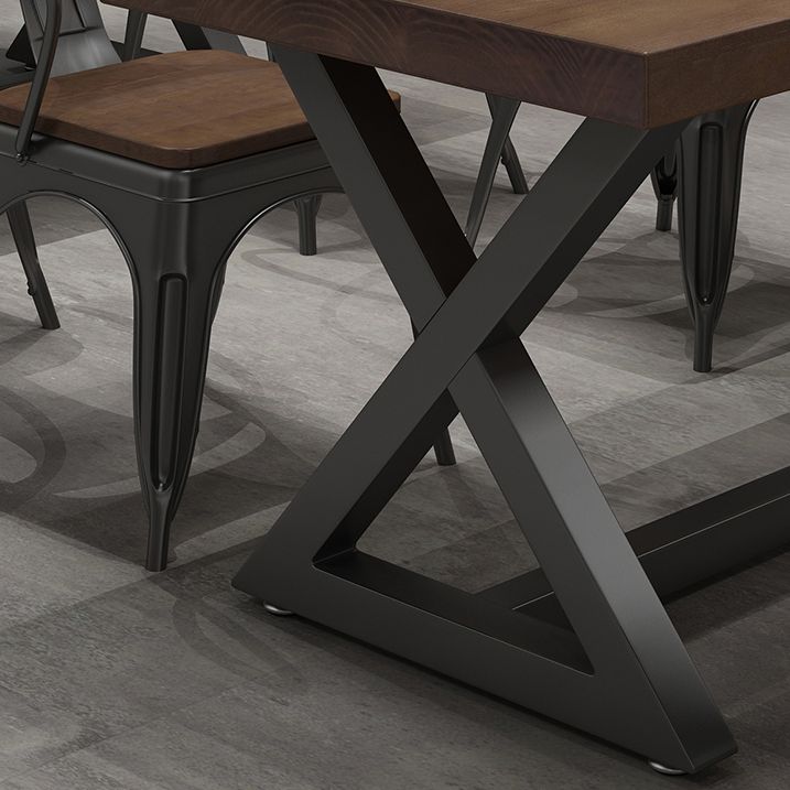 Industrial Square Dining Table Pine Solid Wood Table with Trestle Base Clearhalo ' dining_table' 'Dining Tables & Seating' 'Dining Tables' 'furn' 'furn_dining_table' 'Furniture' 'furniture_dining_table' 'Kitchen & Dining Furniture' 'kitchen&dining_furn' 'kitchen' 'kitchen_dining_table' 1200x1200_1c894a53-0053-40cc-ae3a-d7323dfb8770
