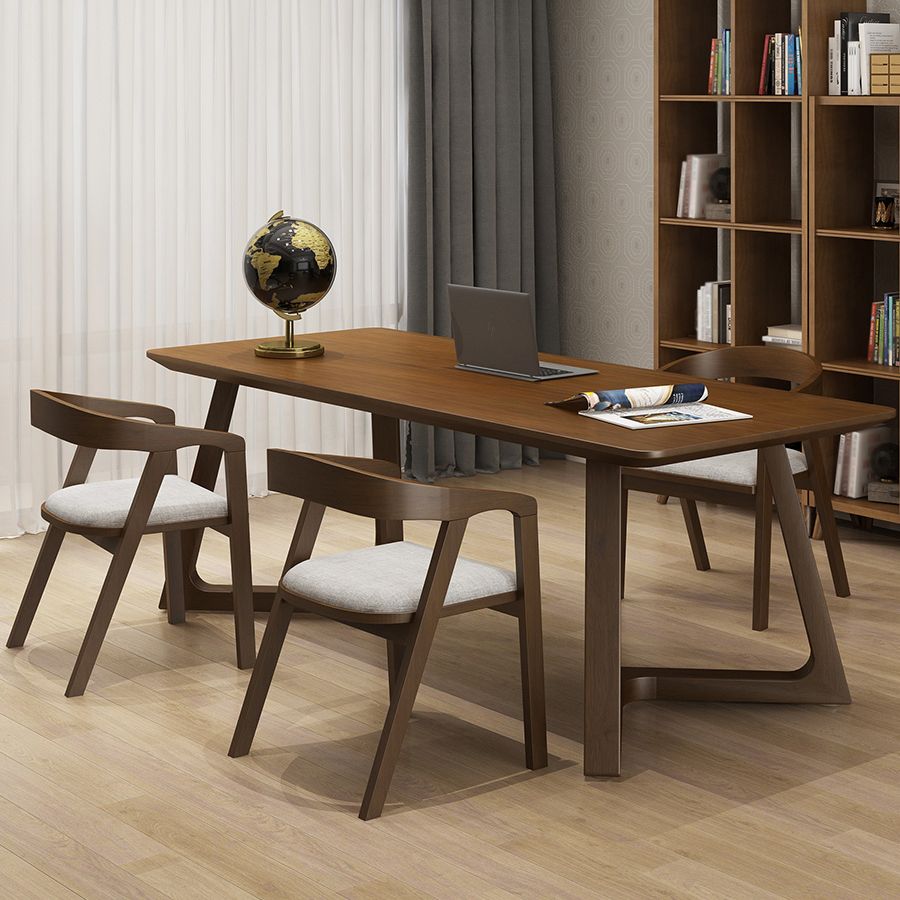 Modern Style Home Office Desk Rectangular Solid Wood Writing Desk Clearhalo 'furn' 'furn_office_desk' 'Furniture' 'furniture_office_desk' 'Office Desks' 'Office Furniture' 'office_desk' 1200x1200_1c89a9b2-cbce-416f-b4b7-4736bf70d3c2