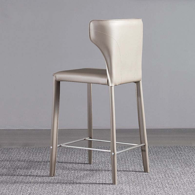 Faux Leather Bar and Counter Stool Nordic Style Patio Stool with Backrest Clearhalo 'Bar Furniture' 'Bar Stools' 'bar_stools' 'furn' 'furn_bar_stools' 'Furniture' 'Kitchen & Dining Furniture' 1200x1200_1c89e779-0dea-4050-8d67-42875b384289