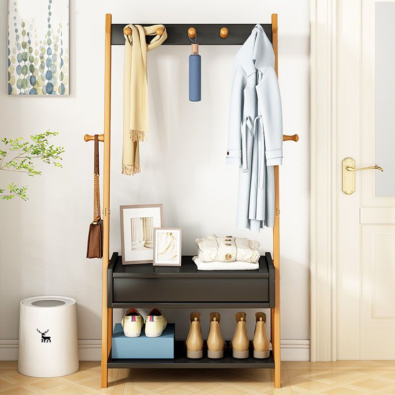 Wooden Entrance Hall Tree Traditional Style Simple Home Floor Coat Rack Clearhalo 'Entry & Mudroom Furniture' 'furn' 'furn_hall_tree_coat_racks' 'Furniture' 'Hall Trees & Coat Racks' 'hall_tree_coat_racks' 1200x1200_1c8a7733-1c1a-4d18-abcb-b67e56355353