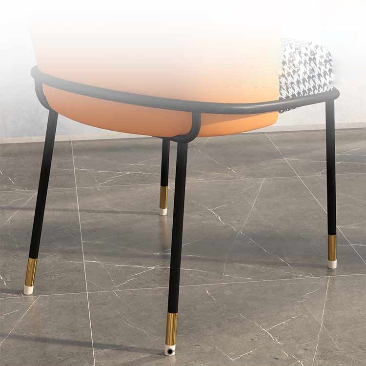 Glam Metal Dining Armless Chairs Upholstered Linen Fabric Dining Chair for Restaurant Clearhalo ' kitchen&dining_furn' 'Dining Chairs' 'Dining Tables & Seating' 'dining_chair' 'furn' 'furn_dining_chair' 'Furniture' 'furniture_dining_chair' 'Kitchen & Dining Furniture' 'kitchen' 1200x1200_1c8ad043-95c8-4c7a-8e16-b086c1d21629