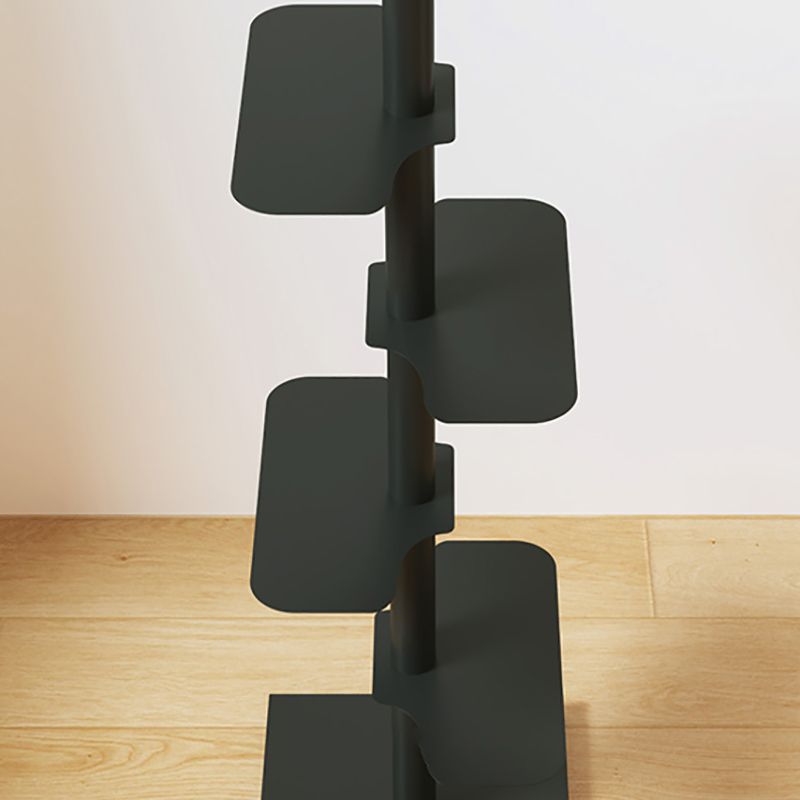 Stainless Steel Bookcase White and Black Bookshelf Open Back 13" Wide