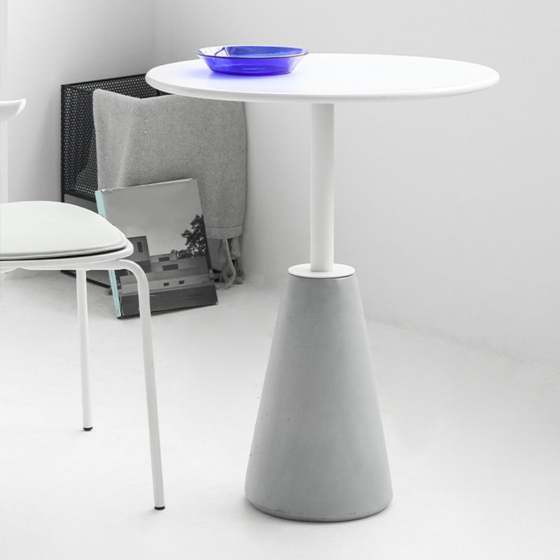 Lacquer Concrete Modernistic Table Round Side End Table for Living Room