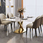 Glam Style Sintered Stone Dining Set 1/2/5/6/7 Pieces Dining Set for Dining Areas Clearhalo 'Dining Room Sets' 'Dining Tables & Seating' 'dining_room_set' 'furn' 'furn_dining_room_set' 'Furniture' 'furniture_dining_room_set' 'Kitchen & Dining Furniture' 1200x1200_1c8c5924-efc4-414b-88bc-0b2c454b8c73