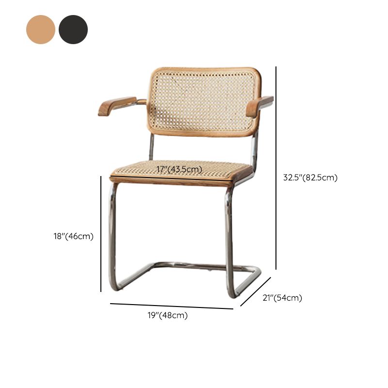 Moderne rugleuning kussenstoel met metalen basis voor eetkamer