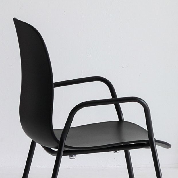 Industrial Plastic Meeting Room Arm Chair Matte Finish Solid Back Dining Chair Clearhalo ' kitchen&dining_furn' 'Dining Chairs' 'Dining Tables & Seating' 'dining_chair' 'furn' 'furn_dining_chair' 'Furniture' 'furniture_dining_chair' 'Kitchen & Dining Furniture' 'kitchen' 1200x1200_1c8f05eb-1dab-4932-a03b-00f666984397