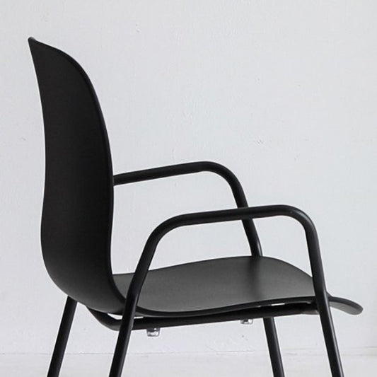 Industrial Plastic Meeting Room Arm Chair Matte Finish Solid Back Dining Chair Clearhalo ' kitchen&dining_furn' 'Dining Chairs' 'Dining Tables & Seating' 'dining_chair' 'furn' 'furn_dining_chair' 'Furniture' 'furniture_dining_chair' 'Kitchen & Dining Furniture' 'kitchen' 1200x1200_1c8f05eb-1dab-4932-a03b-00f666984397