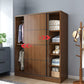 Modern Brown Wood Wardrobe Armoire Freestanding Multifunctional Wardrobe