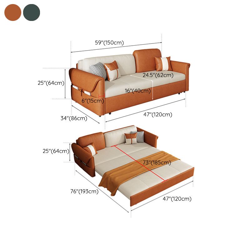 Pillow Included Futon Sofa Bed Foldable Futon Sleeper Sofa with Storage Clearhalo 'furn' 'furn_futons' 'Furniture' 'Futons & Daybeds' 'Futons' 'Living Room Furniture' 1200x1200_1c918f34-1262-4c29-a50b-a635e0f15b2a