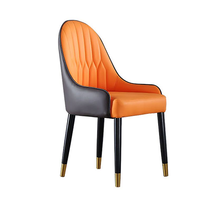 Solid Back Arm Side Chair Scandinavian Design Leather Dining Side Chair Clearhalo 'Dining Chairs' 'Dining Tables & Seating' 'dining_chair' 'furn' 'furn_dining_chair' 'Furniture' 'Kitchen & Dining Furniture' 1200x1200_1c92a2d9-52e6-4938-bd9d-cf0971be81ec