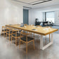 Metal Industrial Rectangle Dining Table Pine Solid Wood Top Table with Sled Base Clearhalo ' dining_table' 'Dining Tables & Seating' 'Dining Tables' 'furn' 'furn_dining_table' 'Furniture' 'furniture_dining_table' 'Kitchen & Dining Furniture' 'kitchen&dining_furn' 'kitchen' 'kitchen_dining_table' 1200x1200_1c933f18-e3fb-4937-a528-b649c6fe0acc