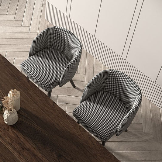 Silla lateral de silla de comedor de cocina contemporánea con patas de madera