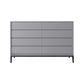 Stone and Steel Dining Server Modern 8 Drawers Buffet for Living Room Clearhalo 'buffet_sideboard' 'Buffets & Sideboards' 'furn' 'furn_buffet_sideboard' 'Furniture' 'Kitchen & Dining Furniture' 1200x1200_1c949975-56d1-4482-9f6d-c9950d8dd20e