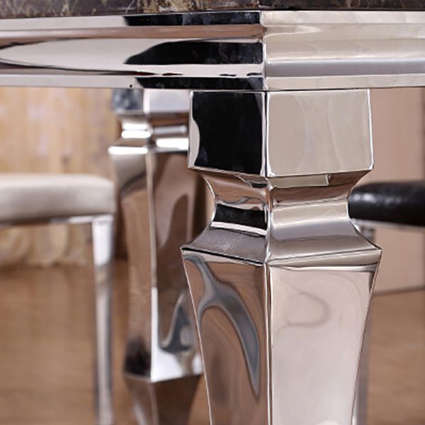 4 Legs Dining Table Victorian Style Rectangle Marble Dinette Table Clearhalo 'Dining Tables & Seating' 'Dining Tables' 'dining_table' 'furn' 'furn_dining_table' 'Furniture' 'Kitchen & Dining Furniture' 1200x1200_1c958656-439c-4de5-ae93-e4adcee90b55