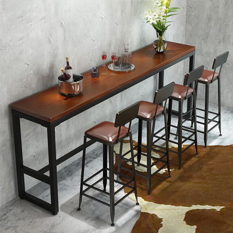 Table à hauteur de bar en bois Table de bistro de style industriel avec base en métal