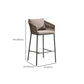 Contemporary Low Back Dining Stool Bucket Bar Stool with Footrest