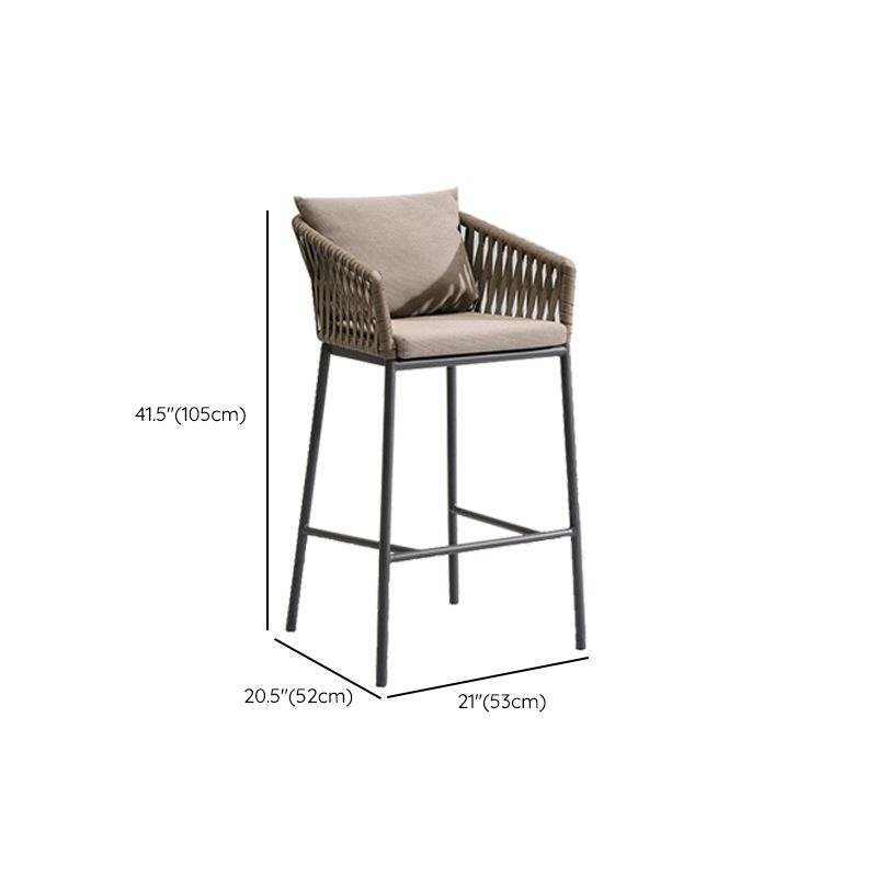 Contemporary Low Back Dining Stool Bucket Bar Stool with Footrest