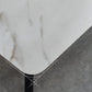 Rectangle Modern Dining Table White Stone Top Indoor Dinette Table