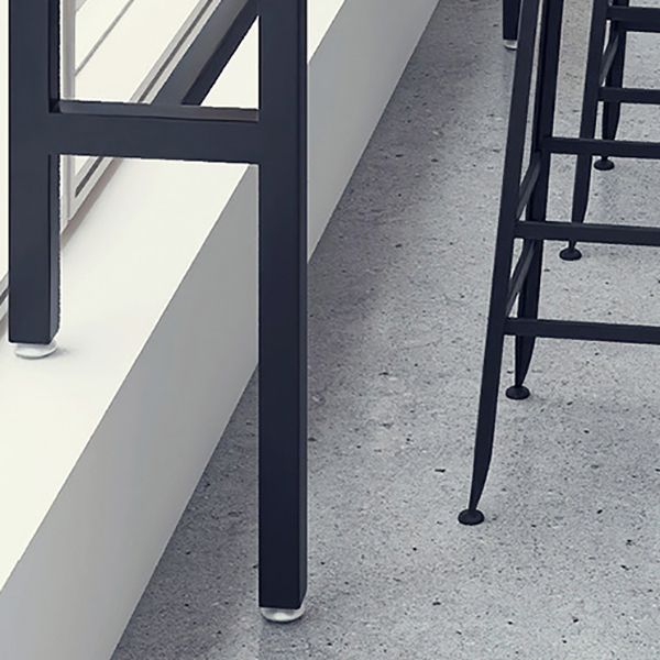 Solid Wood Dining Stools Low Back Bar Stools with Metal Legs