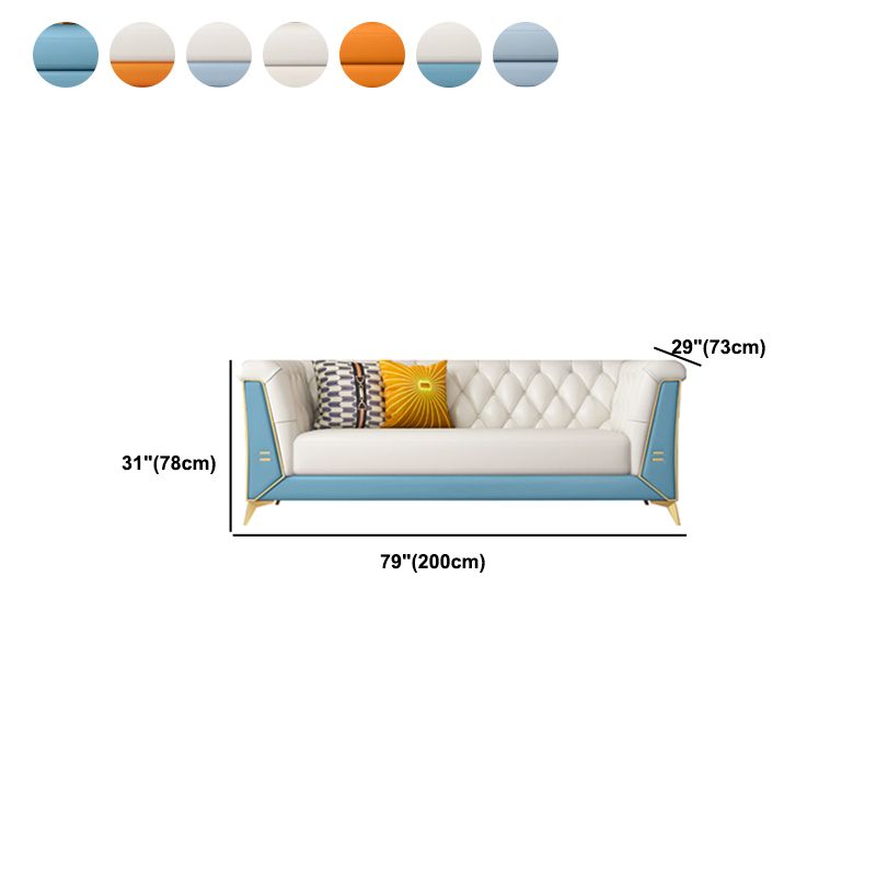 Sofá de brazo de esmoquin de cuero con faux contemporáneo de 30.7 "para sala de estar para sala de estar