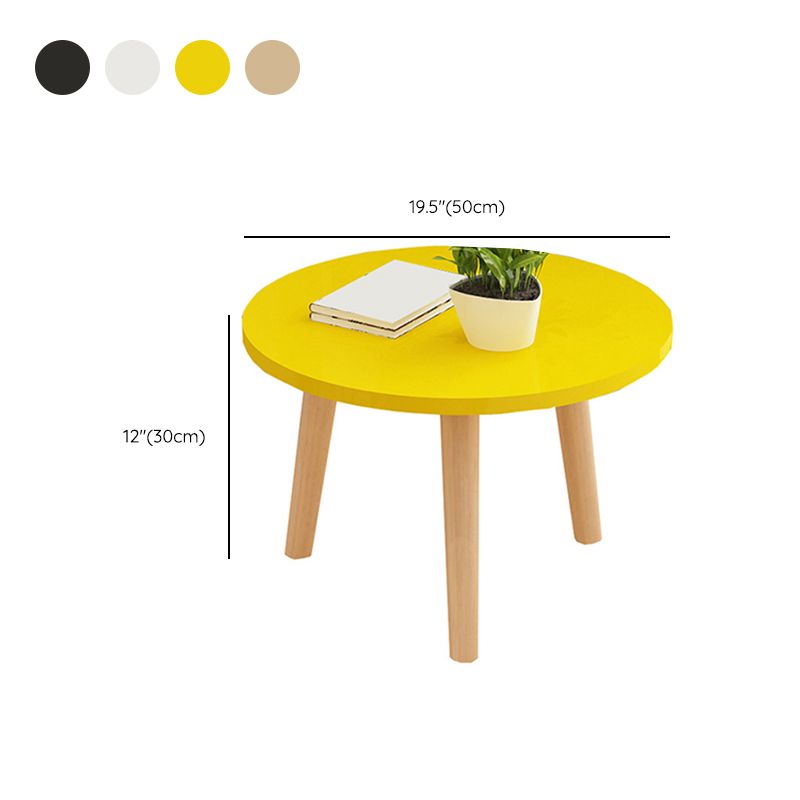 11"H Contemporary Coffee Table Wooden Single Coffee Cocktail Table