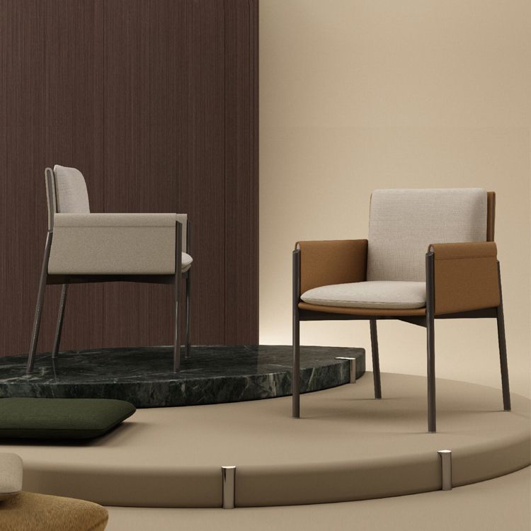 Contemporary Fabric Dining Room Chair Upholstered Arm Single Chair Clearhalo ' kitchen&dining_furn' 'Dining Chairs' 'Dining Tables & Seating' 'dining_chair' 'furn' 'furn_dining_chair' 'Furniture' 'furniture_dining_chair' 'Kitchen & Dining Furniture' 'kitchen' 1200x1200_1c98474e-7ce6-4981-8b72-524a54dd7cb8